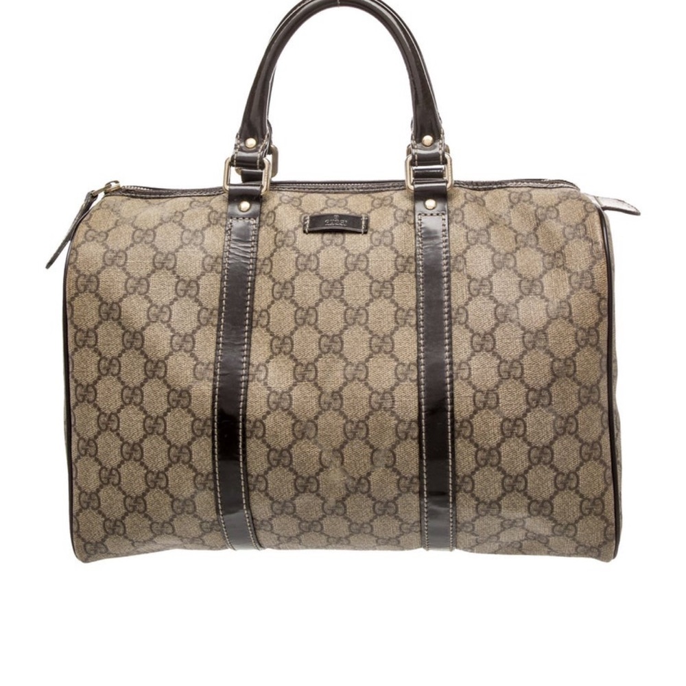 Gucci Signature Pattern brown Boston Bag